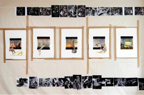 Installation view: storyboards for Henry Coombes - Seat in Shadow.